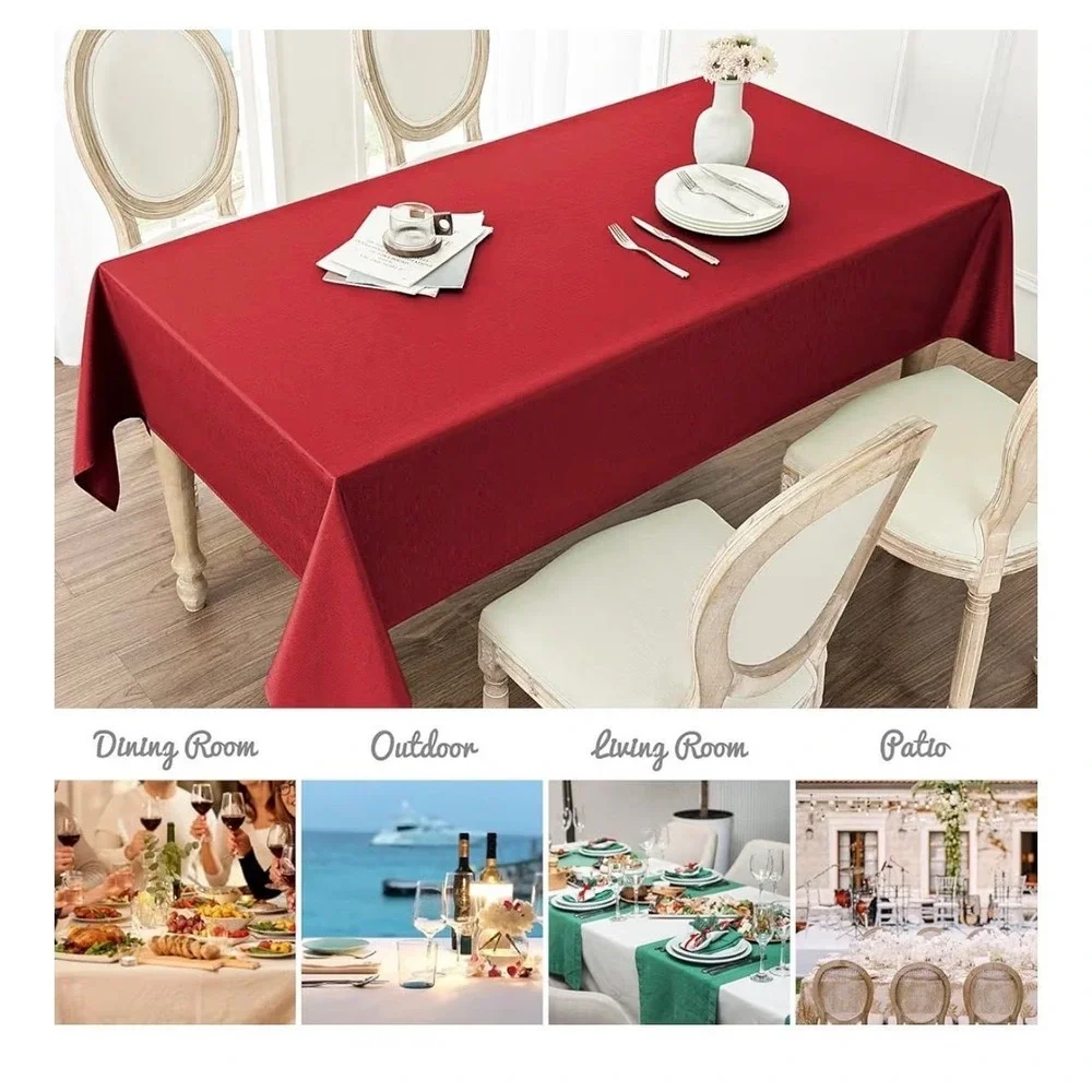 154.-   Rectangle Tablecloth Waterproof 52x70 inch Linen Textured Table Cloth